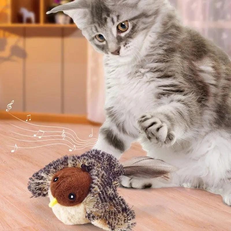 Chirping Bird Cat Toy – Touch Activated Sound & Feather Interactive Cat Toy Peaceful Pleasures Health and Wellness