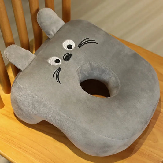 Cartoon Animal Nap Pillow – Soft Ring Desk & Travel Rest Pillow Desk Nap Pillow Oasis Select Grey-Chinchilla