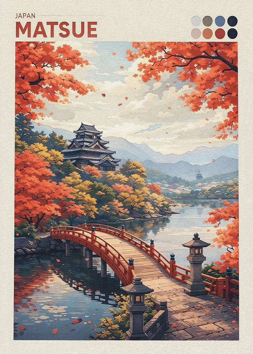Japan Autumn Cityscape Canvas Print | Yokohama Wall Art Decor
