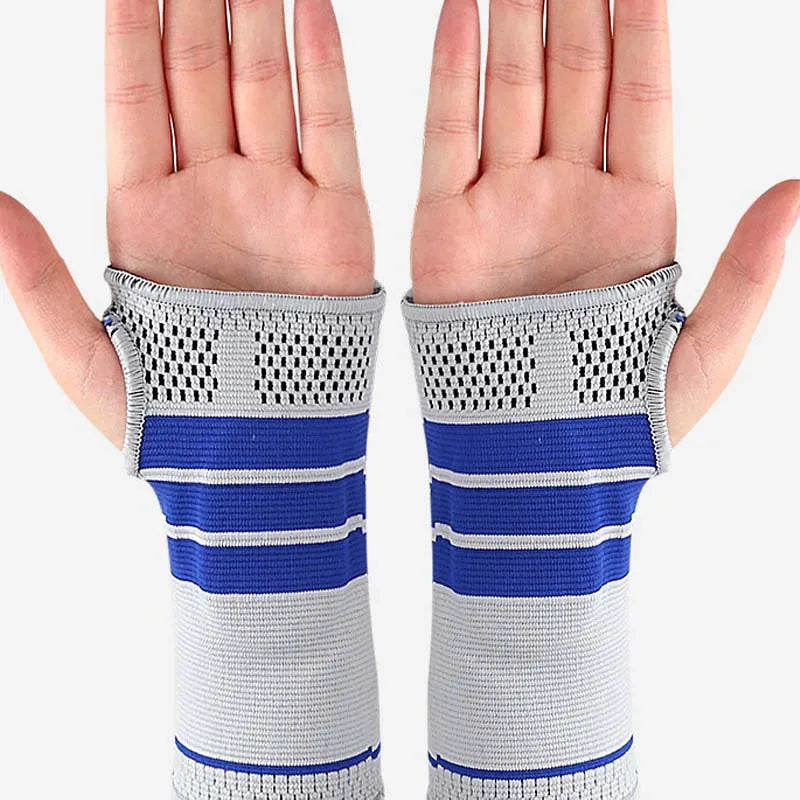 1 Piece Patchwork Adjustable Hand Guard Flexible Wrist Support Sleeve Anti Collision Silicone Pad Protective Gear Peaceful Pleasures Health and Wellness Left S