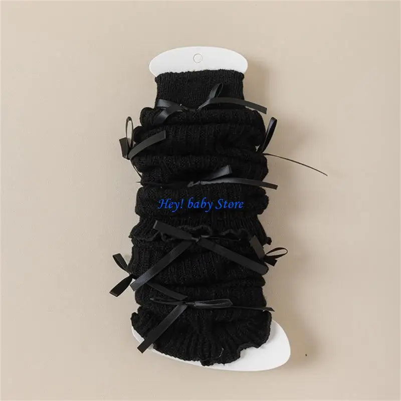 Girls 3D Bowknot Knitted Leg Warmers – Ballet Sweet Socks