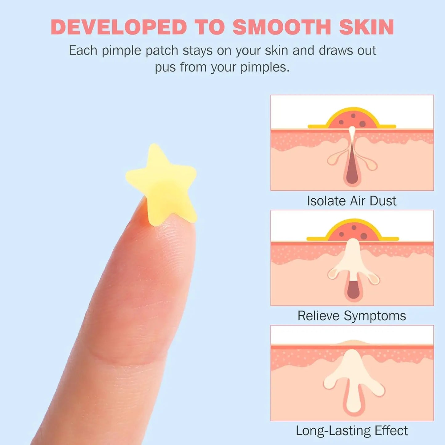 240 Pcs Star & Heart Salicylic Acid Acne Patches | Hydrocolloid