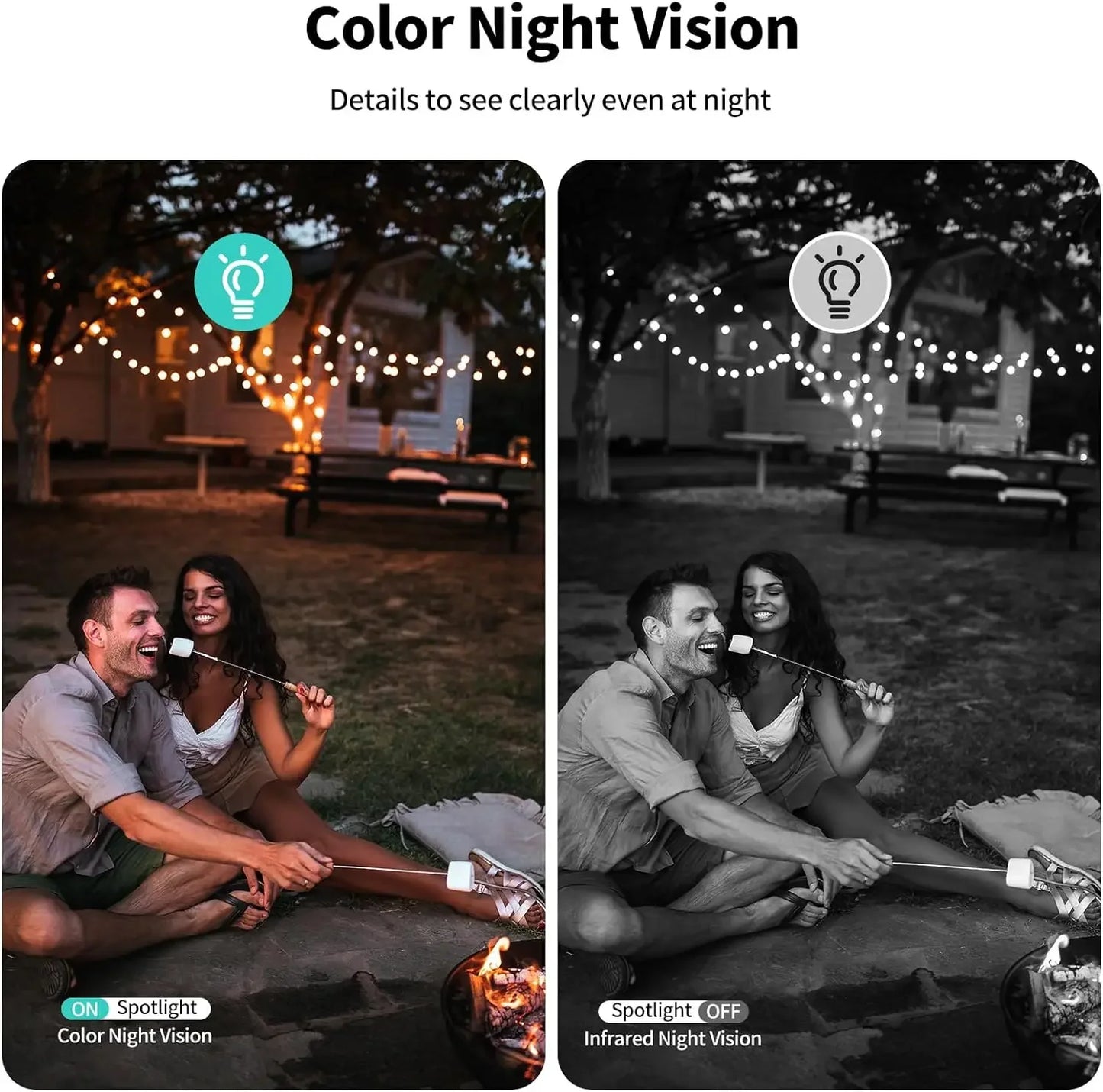 Wireless Outdoor Security Camera 2K, AI Motion Detection, Color Night Vision, Spotlight Alarm, SD/Cloud Storage, 2-Pack Peaceful Pleasures Health and Wellness