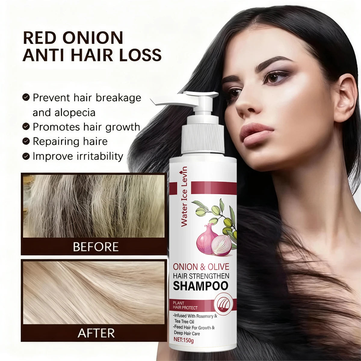 Onion & Olive Strengthening Shampoo with Biotin & Rosemary Oil Hair Growth Shampoo Peaceful Pleasures Health and Wellness