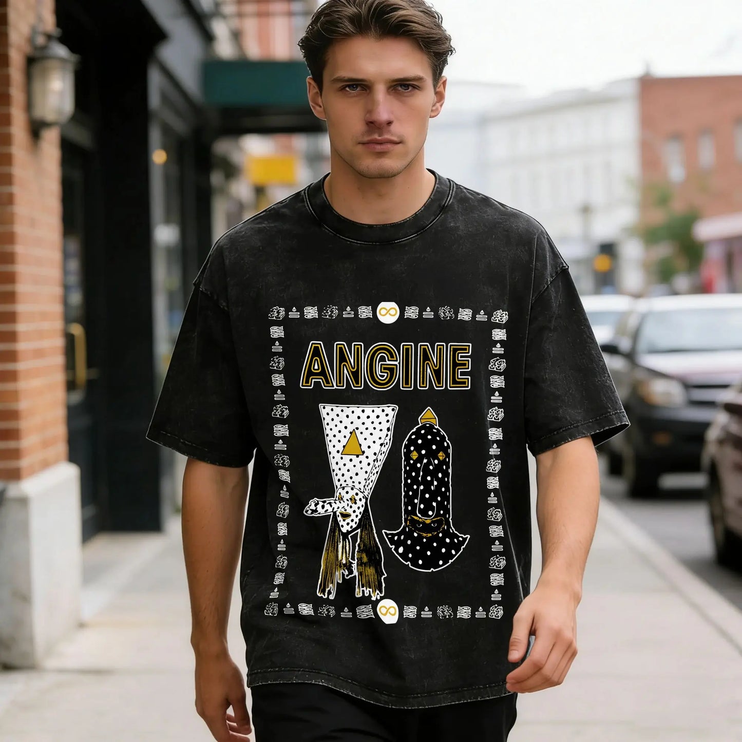 Angine De Poitrine Band T-Shirt Summer Y2K Basic T Shirts Casual Leisure Tee Shirt For Men Short Sleeve Loose Top Tees Peaceful Pleasures Health and Wellness
