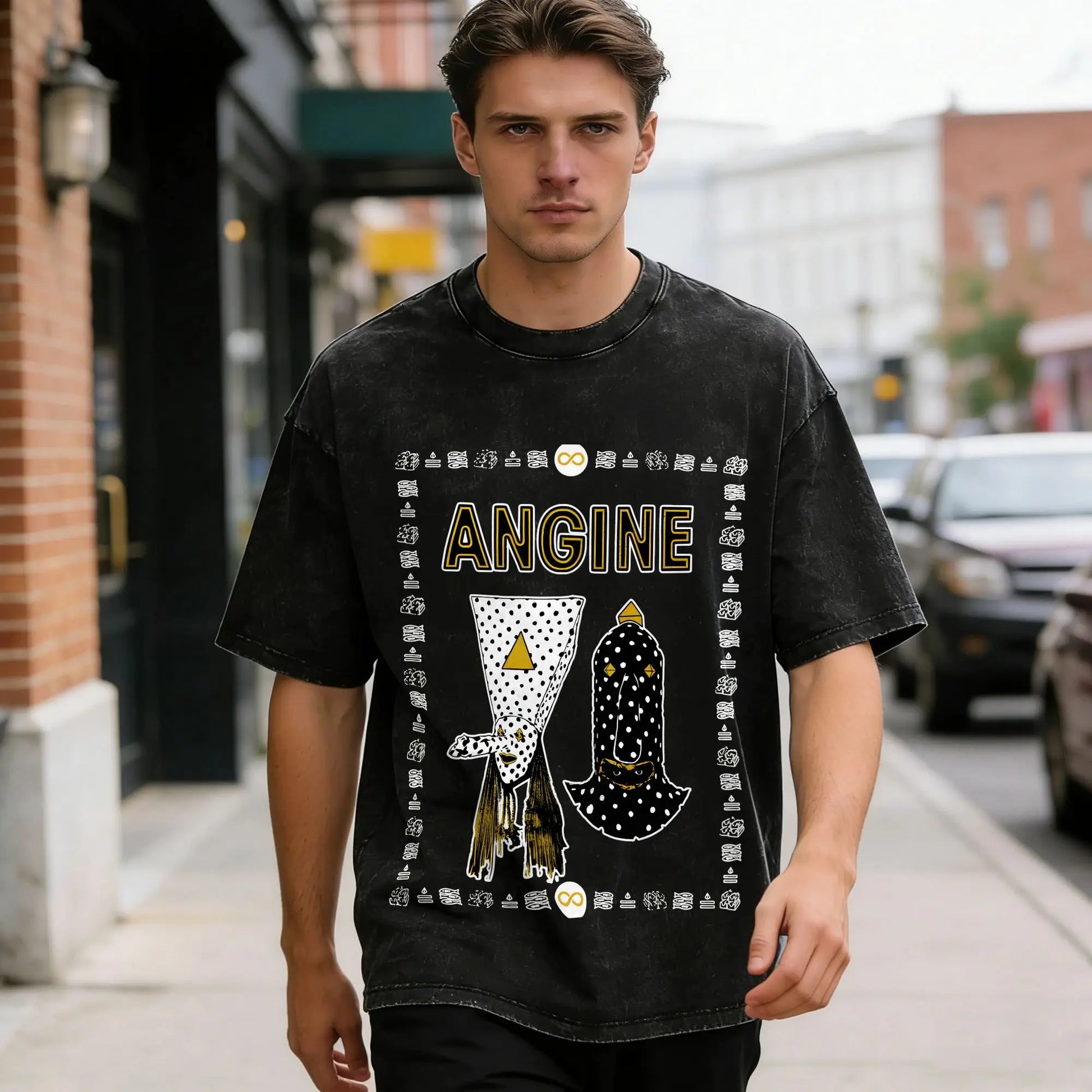 Angine De Poitrine Band T-Shirt Summer Y2K Basic T Shirts Casual Leisure Tee Shirt For Men Short Sleeve Loose Top Tees Peaceful Pleasures Health and Wellness