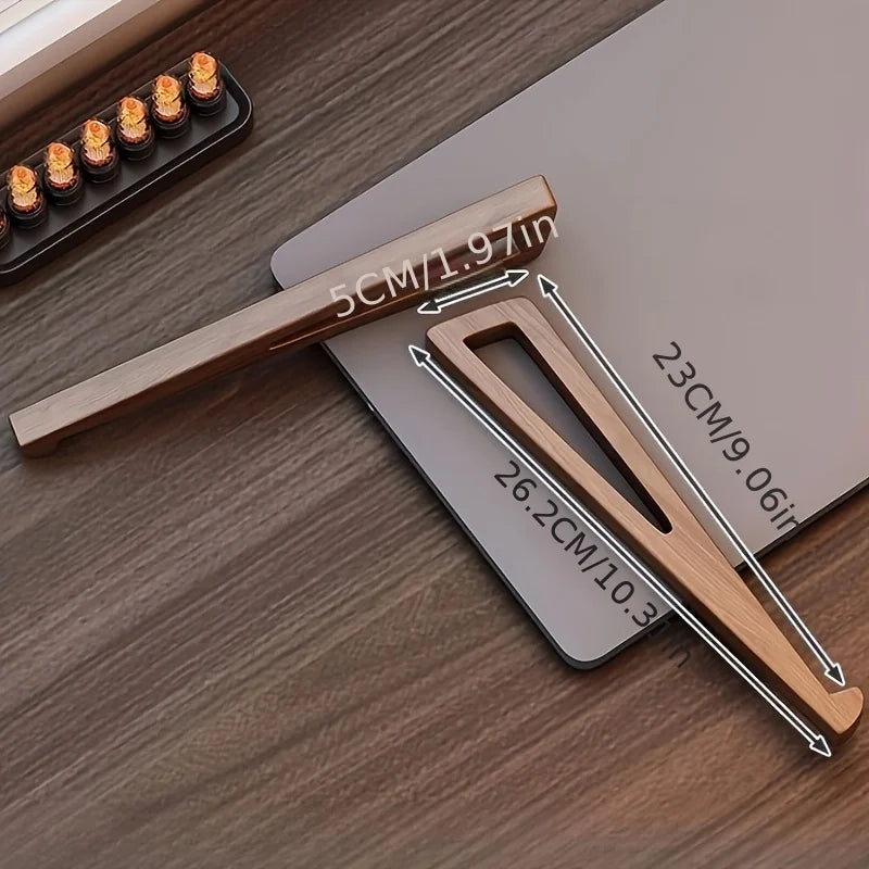 Foldable Wooden Laptop Stand – Ergonomic 12° Cooling Design