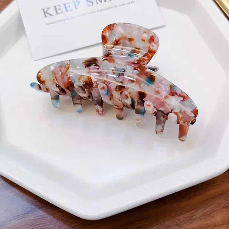 Fashion Acetate Leopard Print Hair Claws Geometric Crab Shape Clamp Styling Hair Clips for Women Girls Hairpin Hair Accessories Peaceful Pleasures Health and Wellness 4
