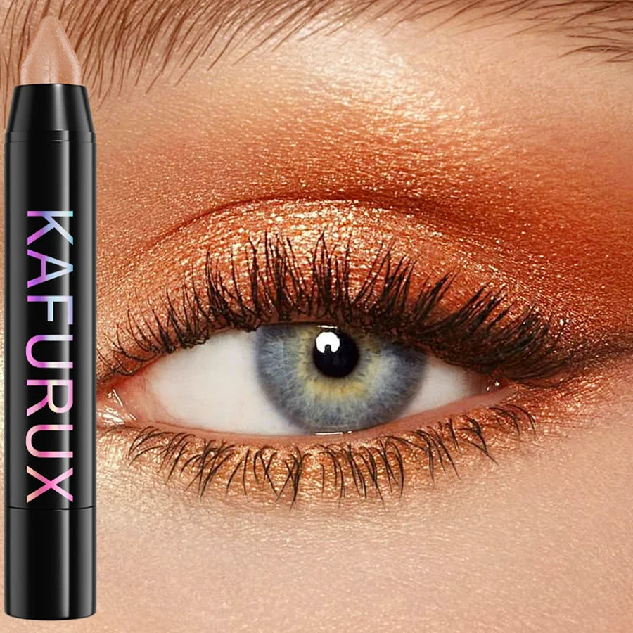 KAFURUX 24-Color Glitter Eyeshadow & Highlighter Pencil Waterproof