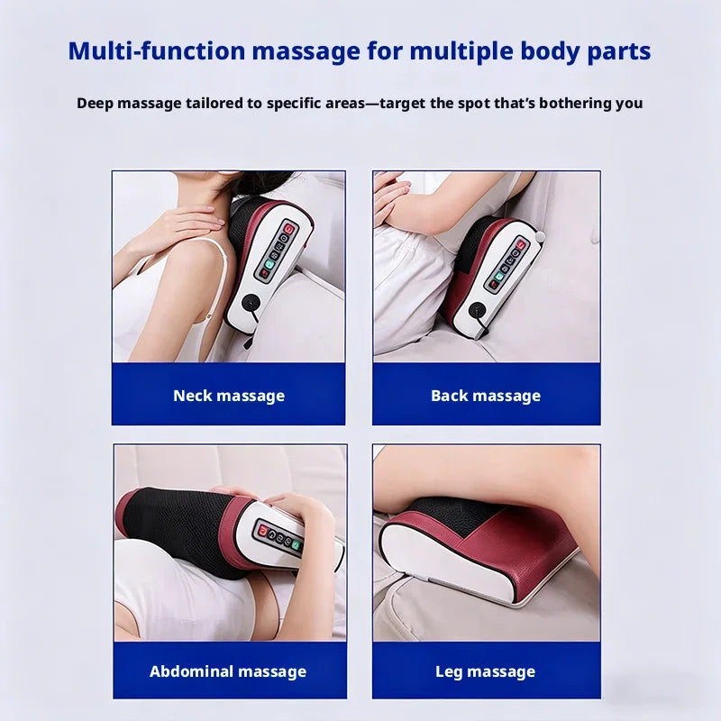 Electric Neck Massager Pillow Heated Shiatsu Kneading Cervical Massage Pillow for Neck Shoulder Back Muscle Pain Relief Relax Peaceful Pleasures Health and Wellness