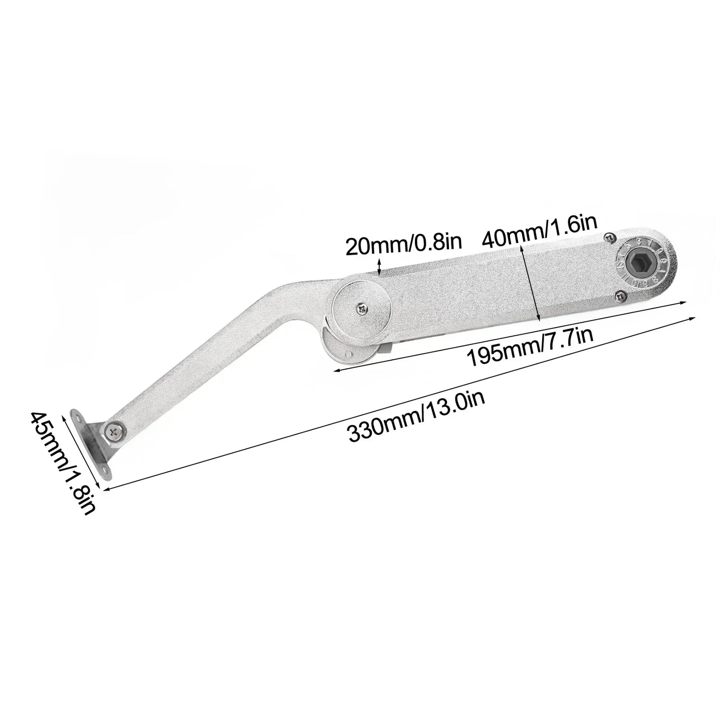 Heavy Duty Zinc Alloy Cabinet Lid Support Rod Hinge – Silver