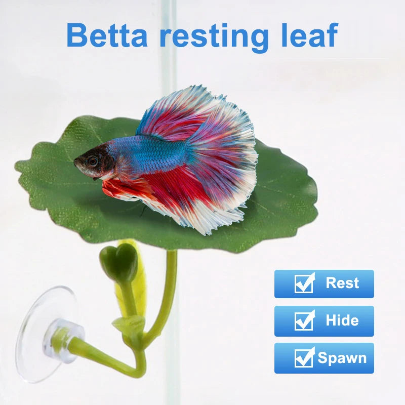 Silk Aquarium Plant & Hammock Leaf for Betta Fish Tank Decor