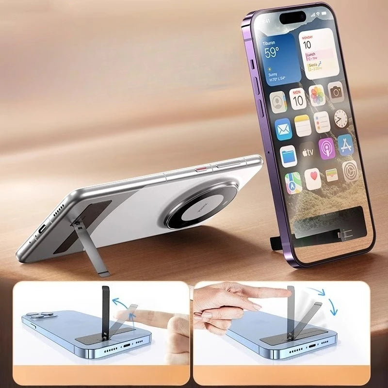 Ultra-Thin Metal Folding Phone Stand | Invisible Back Sticker Phone Kickstand Peaceful Pleasures Health and Wellness