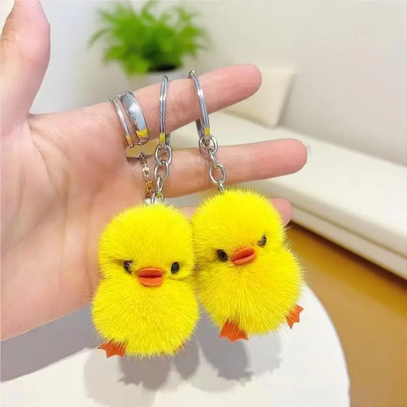 Cute Chicken Plush Keychain Pendant – Gift for Her