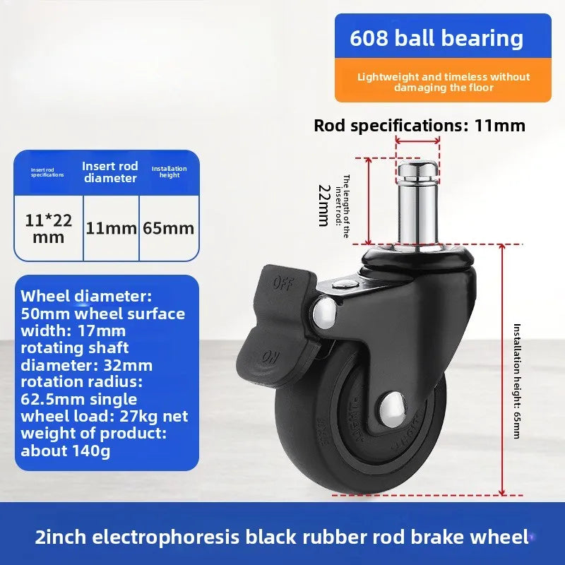 4PCS 2-Inch Heavy Duty Swivel Caster Wheels with Brake