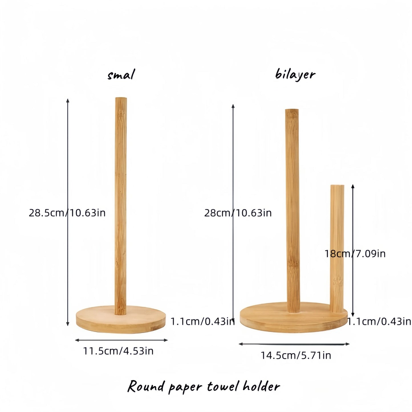 Bamboo Paper Towel Holder | Vertical Kitchen Organizer Stand