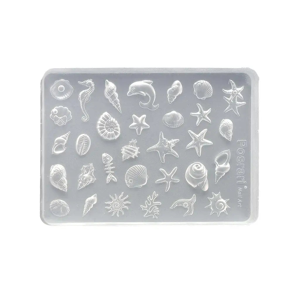 3D Ocean Nail Art Silicone Mold – Starfish, Shell & Sea Life