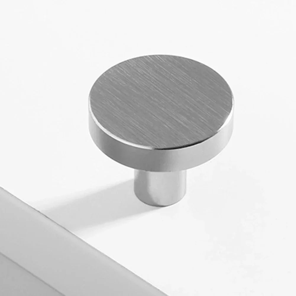 Round Single Hole Cabinet & Drawer Handle | Space Aluminum