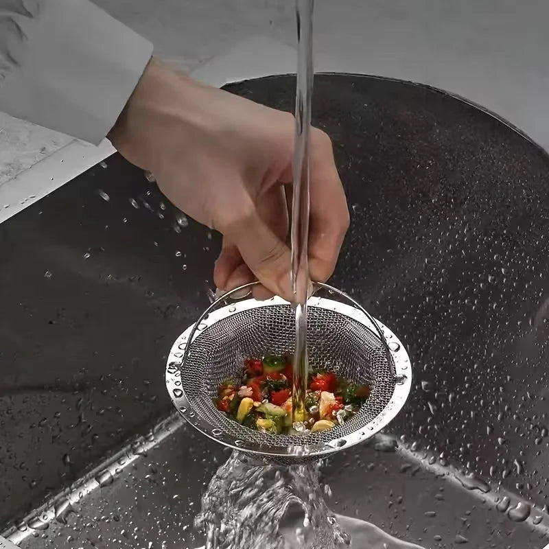 Stainless Steel Sink Strainer with Handle | 4-Inch, 1–6 Pack