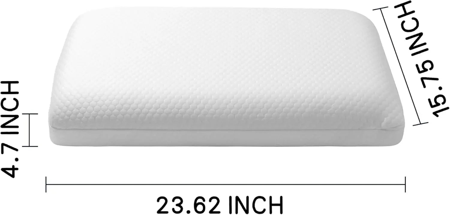 Memory Foam Neck Pain Relief Pillow, Adaptive Contour for Side Back Stomach Sleepers, Medium Firm Support 24x16x5 Inches Peaceful Pleasures Health and Wellness