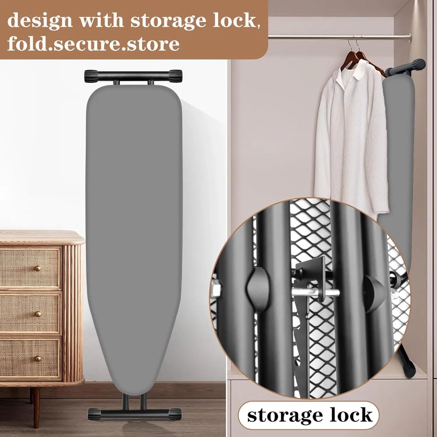 Compact Ironing Board 13x43" – Heavy-Duty, Adjustable Ironing Board Peaceful Pleasures Health and Wellness