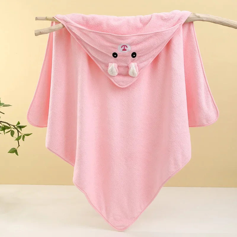 Cute Bath Towel for Baby Soft Absorbent Towel Newborn Swaddle Wrap Baby Blankets for Girls Boys Thick Hooded Bath Towel Cloak Peaceful Pleasures Health and Wellness Pink 80x80cm