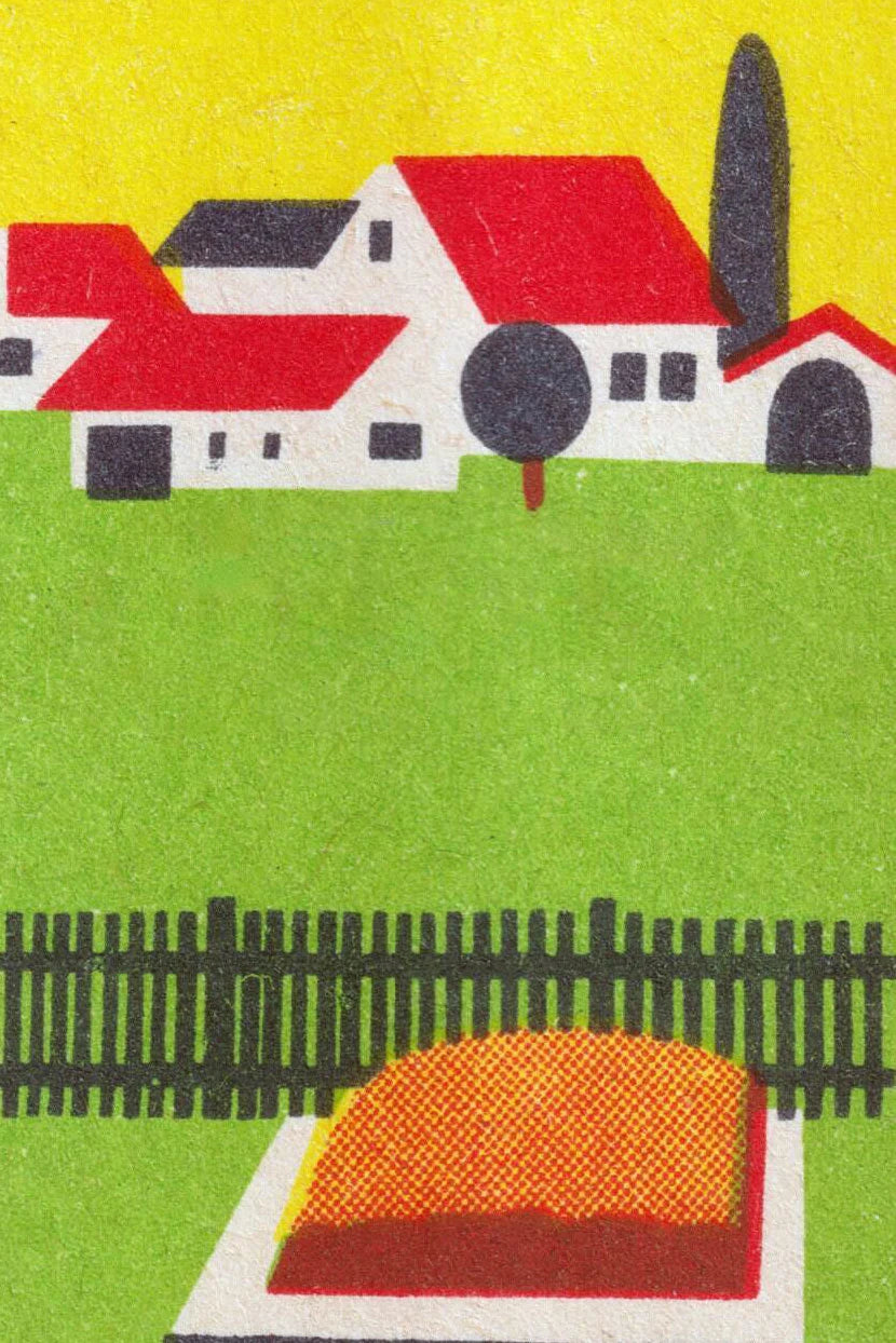 Vintage Eastern Europe Matchbox Canvas Wall Art – Geometric Animal
