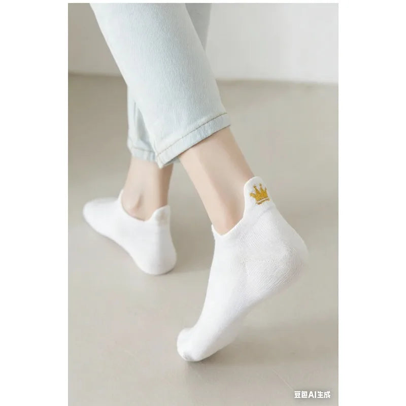 Women's Embroidered Ankle Socks | Japanese Low-Cut Style