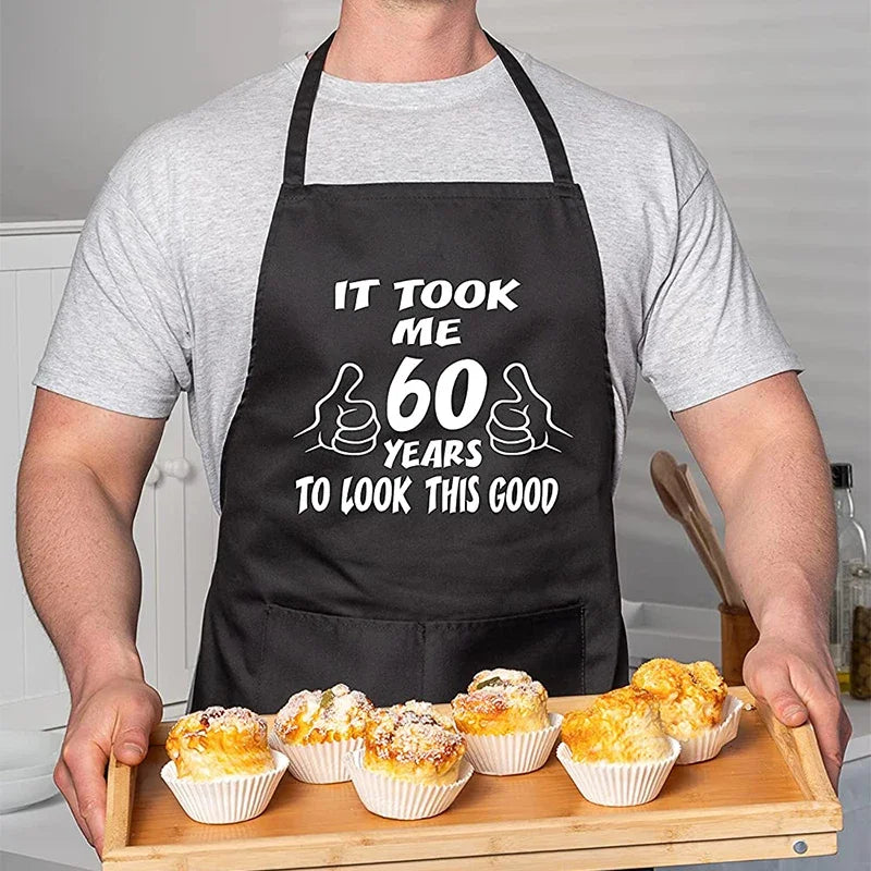 60th Birthday BBQ Apron – Funny Gift for Grandpa & Grandma