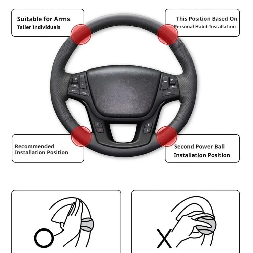 Steering Wheel Knob Booster – 360° Spin, One-Hand Control