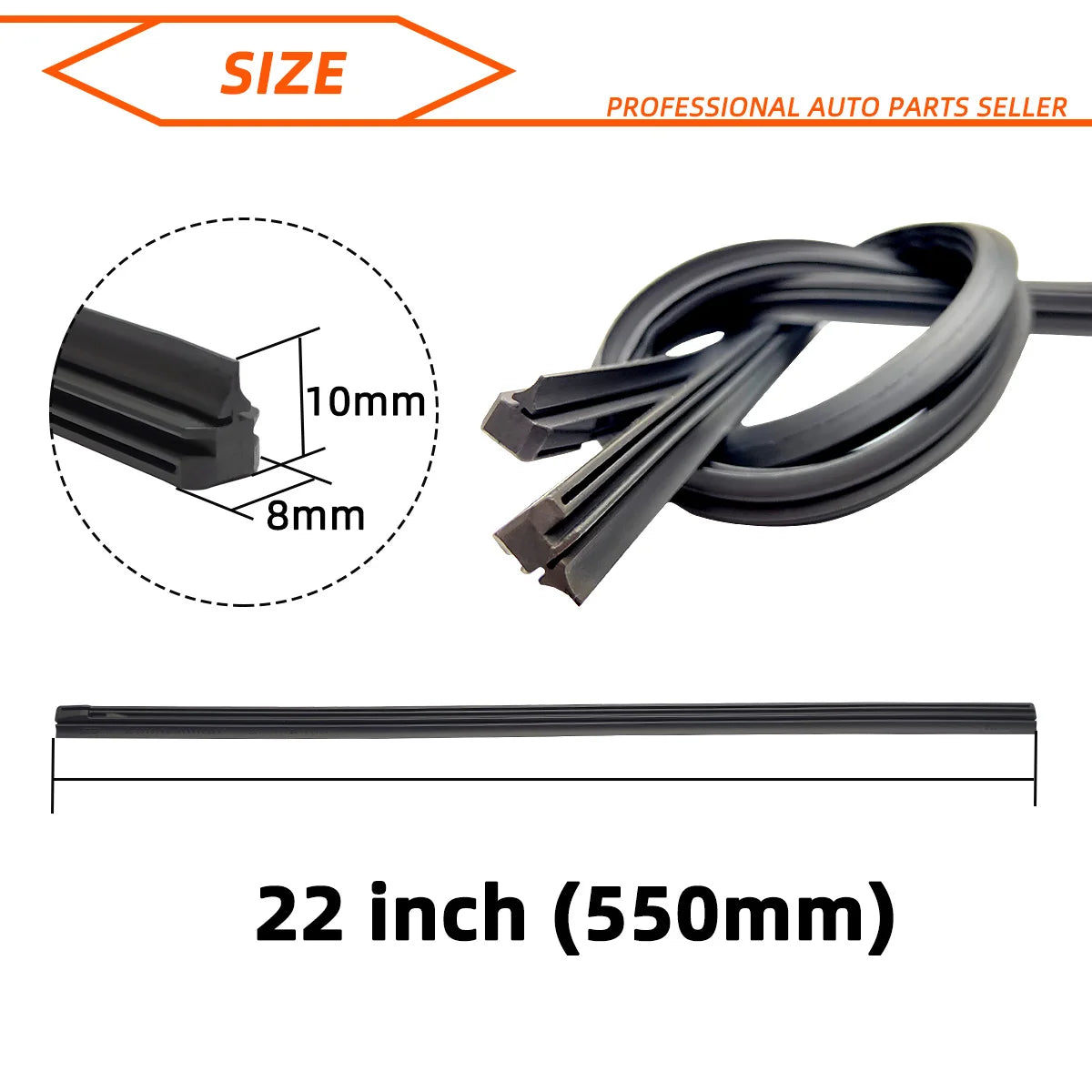 Windshield Wiper Rubber Replacement Strips – Car, Truck & SUV Peaceful Pleasures Health and Wellness 22 inch (550mm)