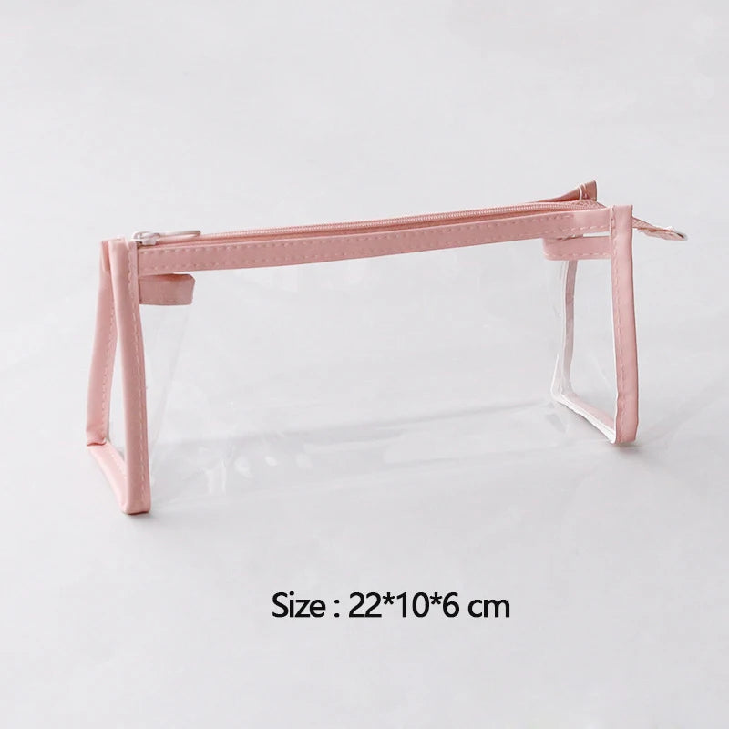 Transparent Pencil Case Large Capacity Simple Pen Bag Kawaii Cosmetic
