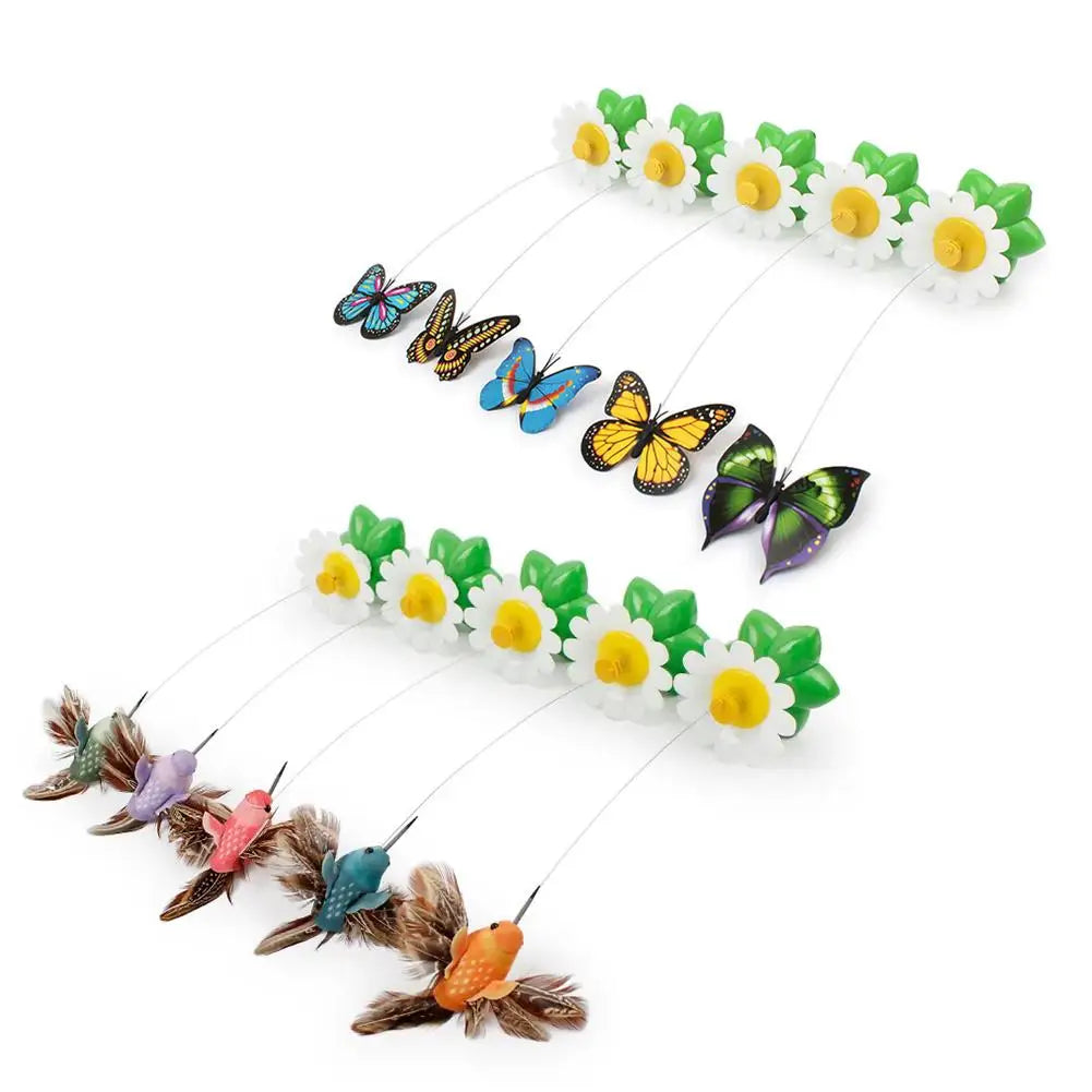 Electric Rotating Butterfly Bird Cat Toy – 360° Auto Spin