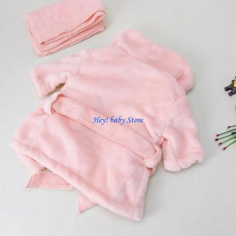 Newborn Baby Photography Bathrobe & Towel Set | Faux Fur Robe