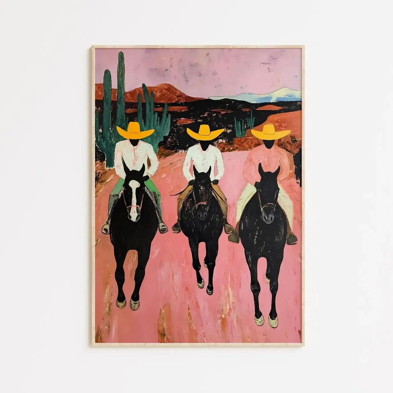 Southwestern cowboys Print, colorful abstract western horse painting, modern country cowboy poster, eclectic printable wall art Peaceful Pleasures Health and Wellness WS9025 50x70cm Unframed