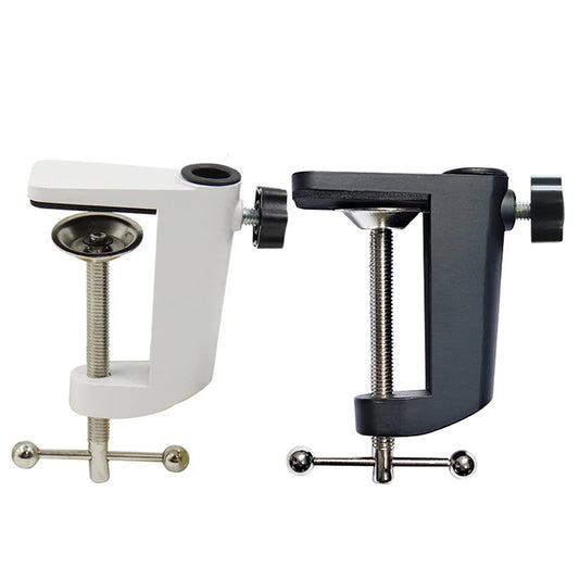Desktop Mounting Clamp 360 Fixed Rotation Stainless Steel C-shaped Peaceful Pleasures Health and Wellness black