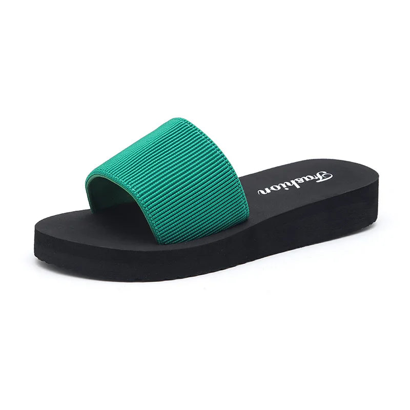 Women's Wedge Platform Flip Flop Sandals | Non-Slip Beach Slides