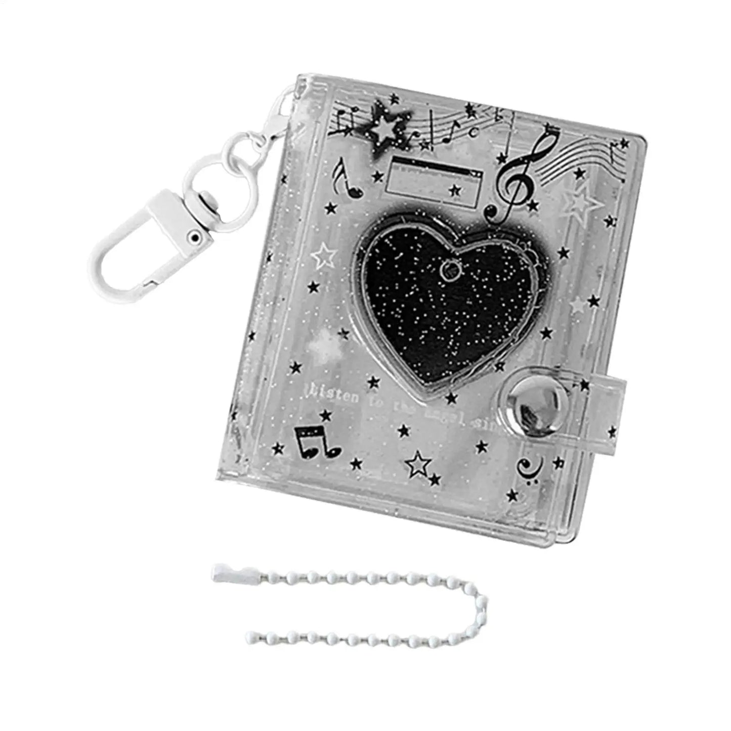 Mini Heart Keychain Photo Album – 24 Pocket PVC Picture Holder
