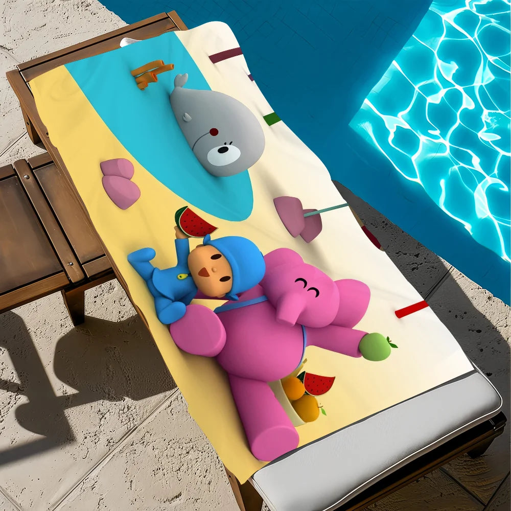 Pocoyo Cartoon Quick-Dry Beach Towel | Soft Pool & Travel Towel