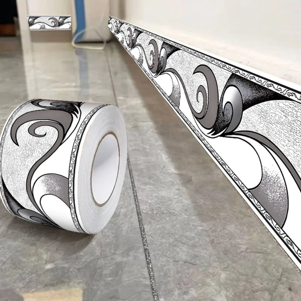10M Self-Adhesive PVC Skirting Board Strip | Anti-Collision Wall Trim