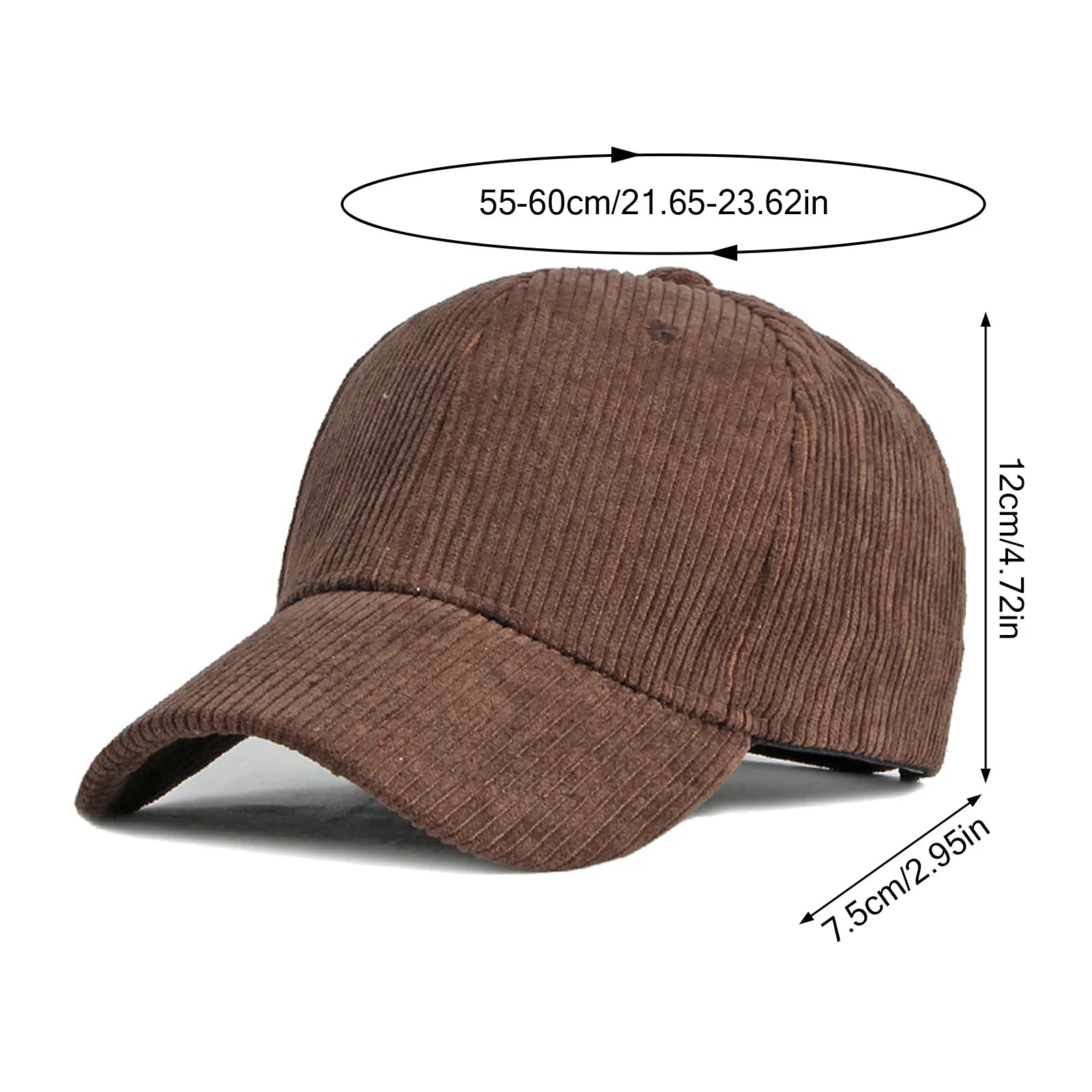 Fashion Corduroy Baseball Cap Soft Adjustable Solid Color Winter Baseball Caps for Mountaineering Traveling Peaceful Pleasures Health and Wellness