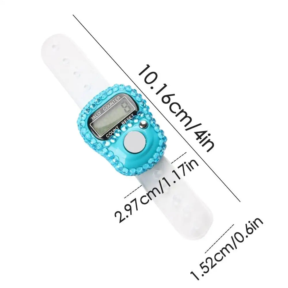 1Pcs Finger Clickers For Counting LCD Display Number Clicker Counter LCD Screen Number Tracking Record Ring Clicker Maker Peaceful Pleasures Health and Wellness Blue
