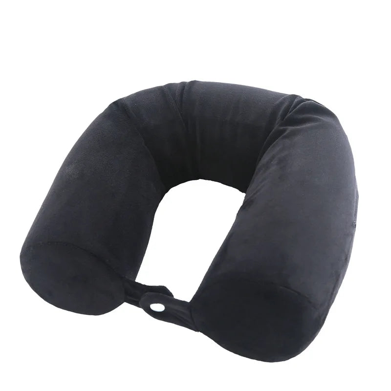 Memory foam u-shaped pillow, travel pillow, protect the cervical spine, easy to carry, bendable, slow rebound Peaceful Pleasures Health and Wellness Black