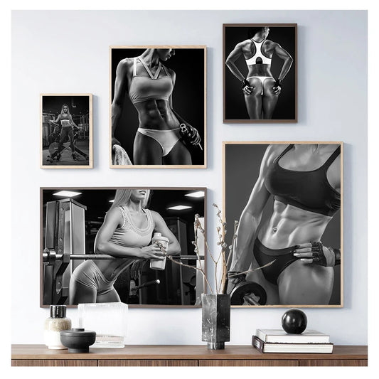 Nordic Fitness Woman Canvas Wall Art | Scandinavian Decor Canvas Wall Art Peaceful Pleasures Health and Wellness