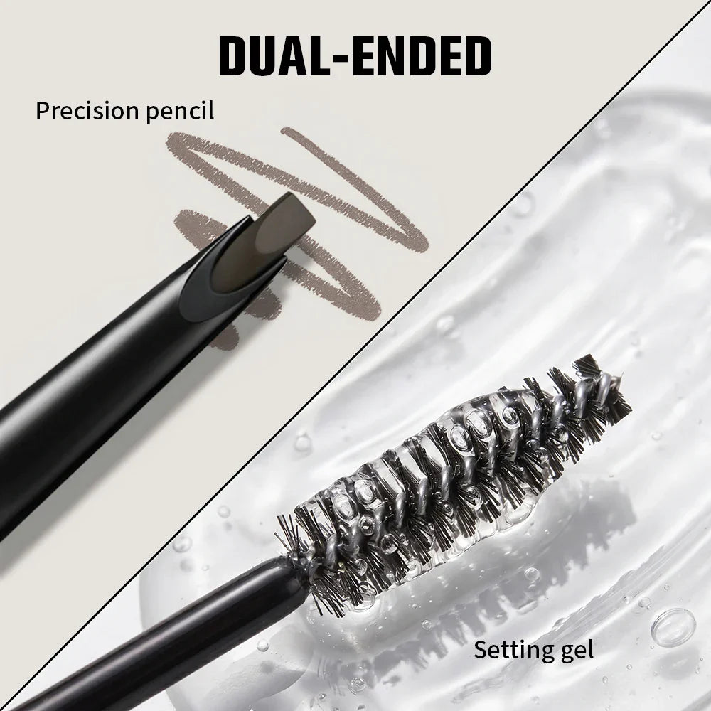 2-in-1 Waterproof Eyebrow Pencil & Gel – Smudge-Proof, Long-Lasting