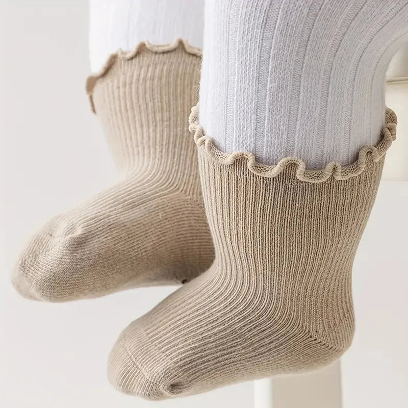Girls Toddler Retro Knitted Cotton Socks | Ages 1–5 Years