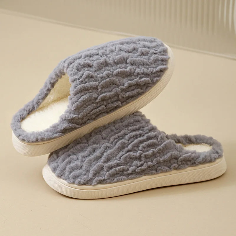 Warm Fluffy Winter Slippers – Soft Non-Slip Indoor Slides