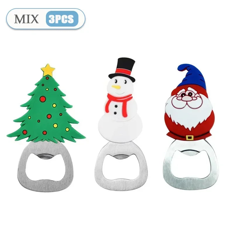 Christmas Magnetic Bottle Opener | Santa Silicone Fridge Magnet