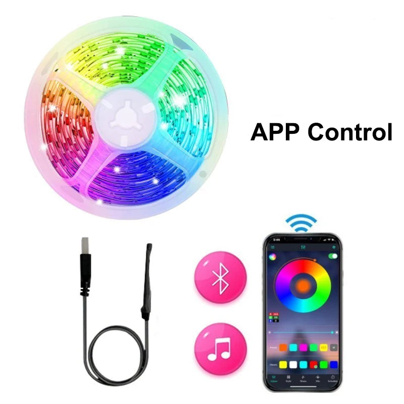 RGB LED Strip Light TV Backlight | Game Room Holiday Décor