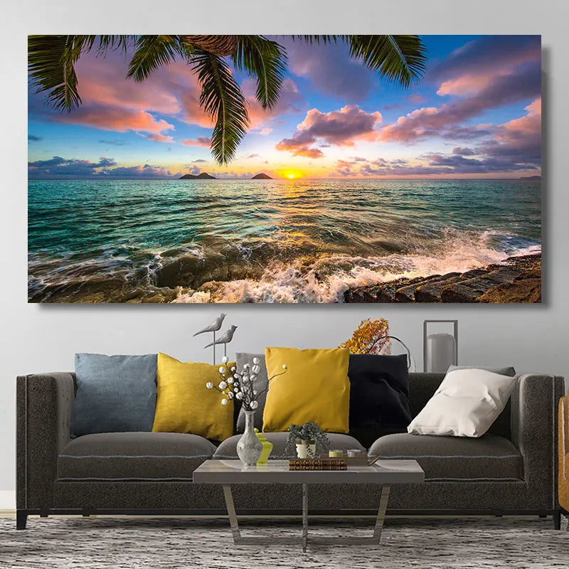 Natural Modern Seascape Wall Pictures Landscape Beach Sea Ocean Canvas Painting Wall Art Posters for Living Room Decor Cuadros Peaceful Pleasures Health and Wellness w2573 seascape-1 30x60cm